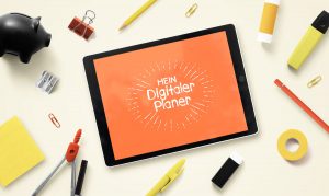 Bild eines Tablets mit digital planner