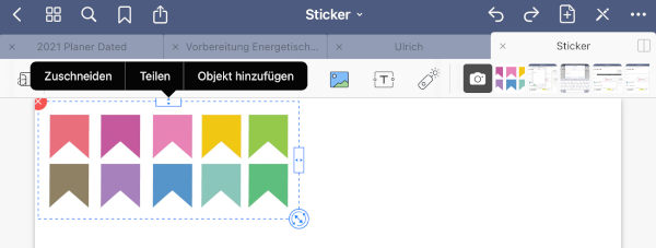 Goodnotes Sticker zuschneiden