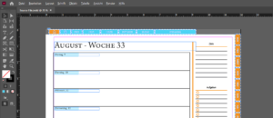 Digitaler Planer selbst erstellen Screenshot Indesign