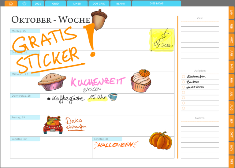 GoodNotes Sticker kostenlos für den Herbst