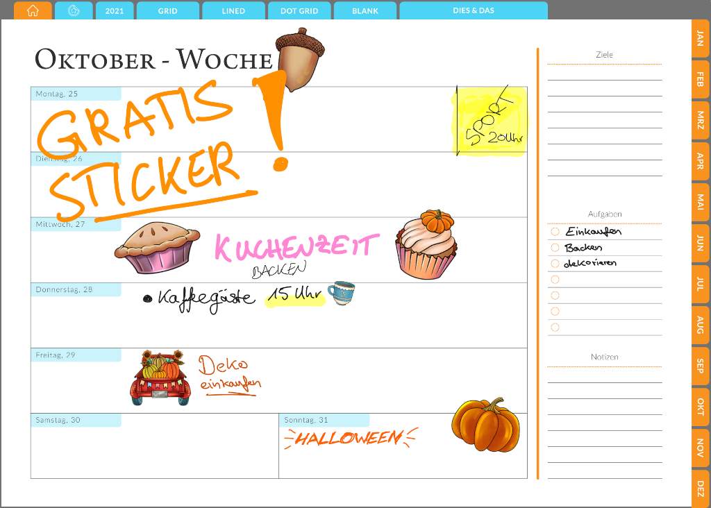 Kostenlose GoodNotes Sticker Vorschau