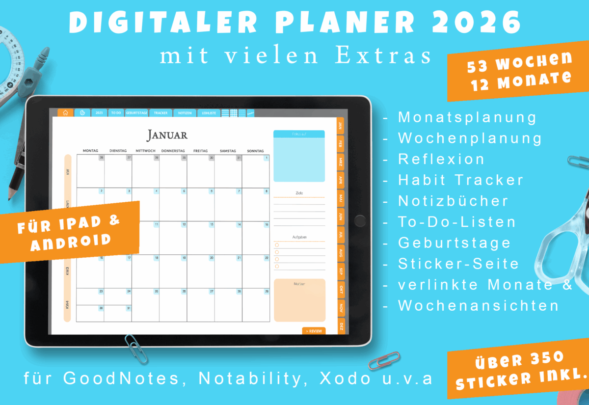 Digitaler Planer 2026 deutsch